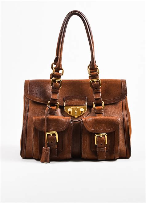 prada bag brown leather|prada buckle bag.